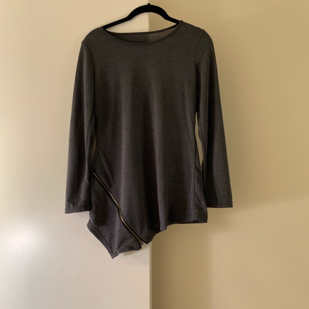 Gray Asymmetrical Sweater, Size M